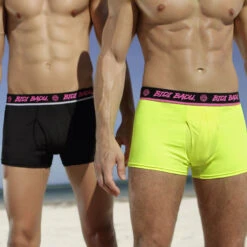 BIDI BADU Max Basic Boxer Shorts Men - Neon Yellow, Black -Bidi Badu 00028000 65
