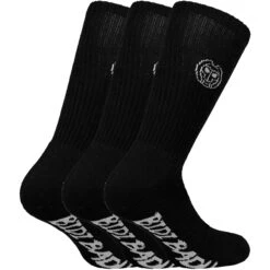 BIDI BADU Magu Crew Tech Tennis Socks 3 Pack - Black, White -Bidi Badu 00258000 0 2