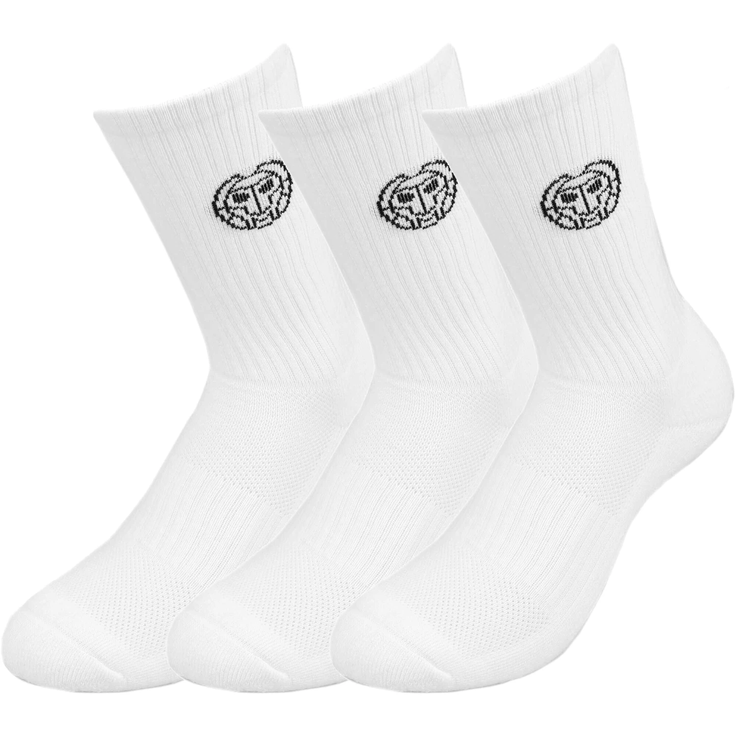 BIDI BADU Magu Crew Tech Tennis Socks 3 Pack - White, Black 3 BIDI BADU Magu Crew Tech Tennis Socks 3 Pack - White, Black