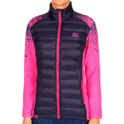 BIDI BADU Fara Tech Down Training Jacket Women - Dark Blue, Pink