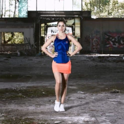 BIDI BADU Ines Tech Skirt Women - Orange, Dark Blue -Bidi Badu 00277000 65