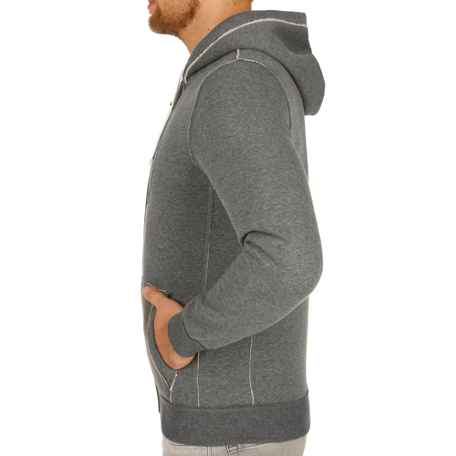 BIDI BADU Madiba Lifestyle Zip Hoodie Men - Grey, Lightgrey 6 BIDI BADU Madiba Lifestyle Zip Hoodie Men - Grey, Lightgrey - Image 4