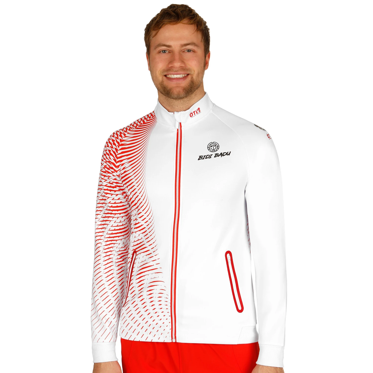 BIDI BADU ÖTV Limited Kollektion Cosmo Tech Training Jacket Men - White, Red 5 BIDI BADU ÖTV Limited Kollektion Cosmo Tech Training Jacket Men - White, Red - Image 3