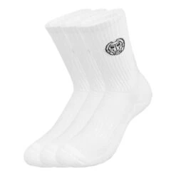 BIDI BADU Tamio Tech Crew Tennis Socks 3 Pack - White, Black