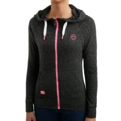 BIDI BADU Skye Basic Zip Hoodie Women - Dark Grey, Pink