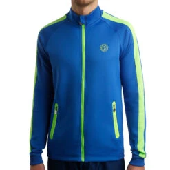 BIDI BADU Aton Tech Training Jacket Men - Blue, Neon Green