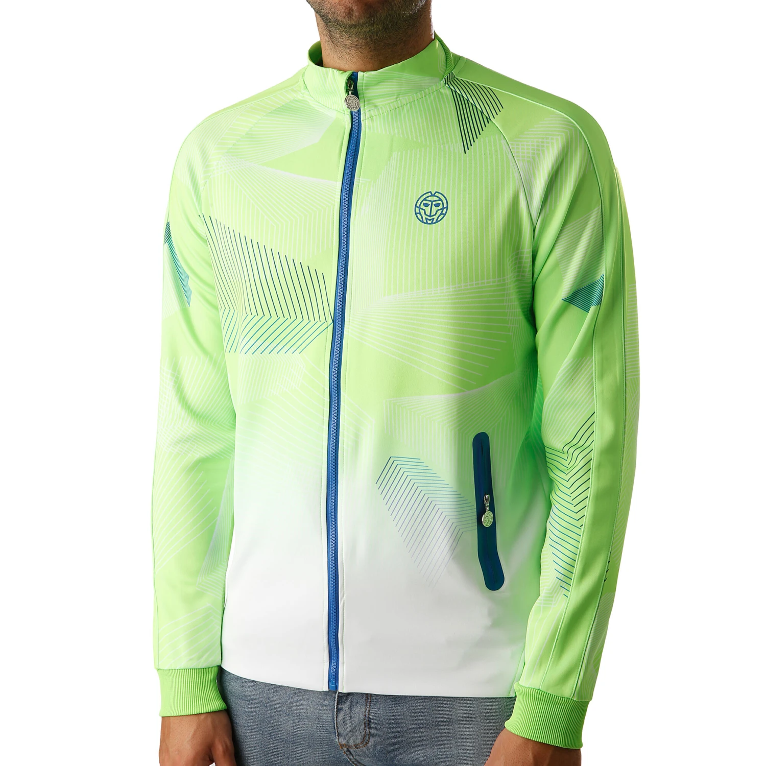 BIDI BADU Aton Tech Training Jacket Men - Neon Green, White 3 BIDI BADU Aton Tech Training Jacket Men - Neon Green, White