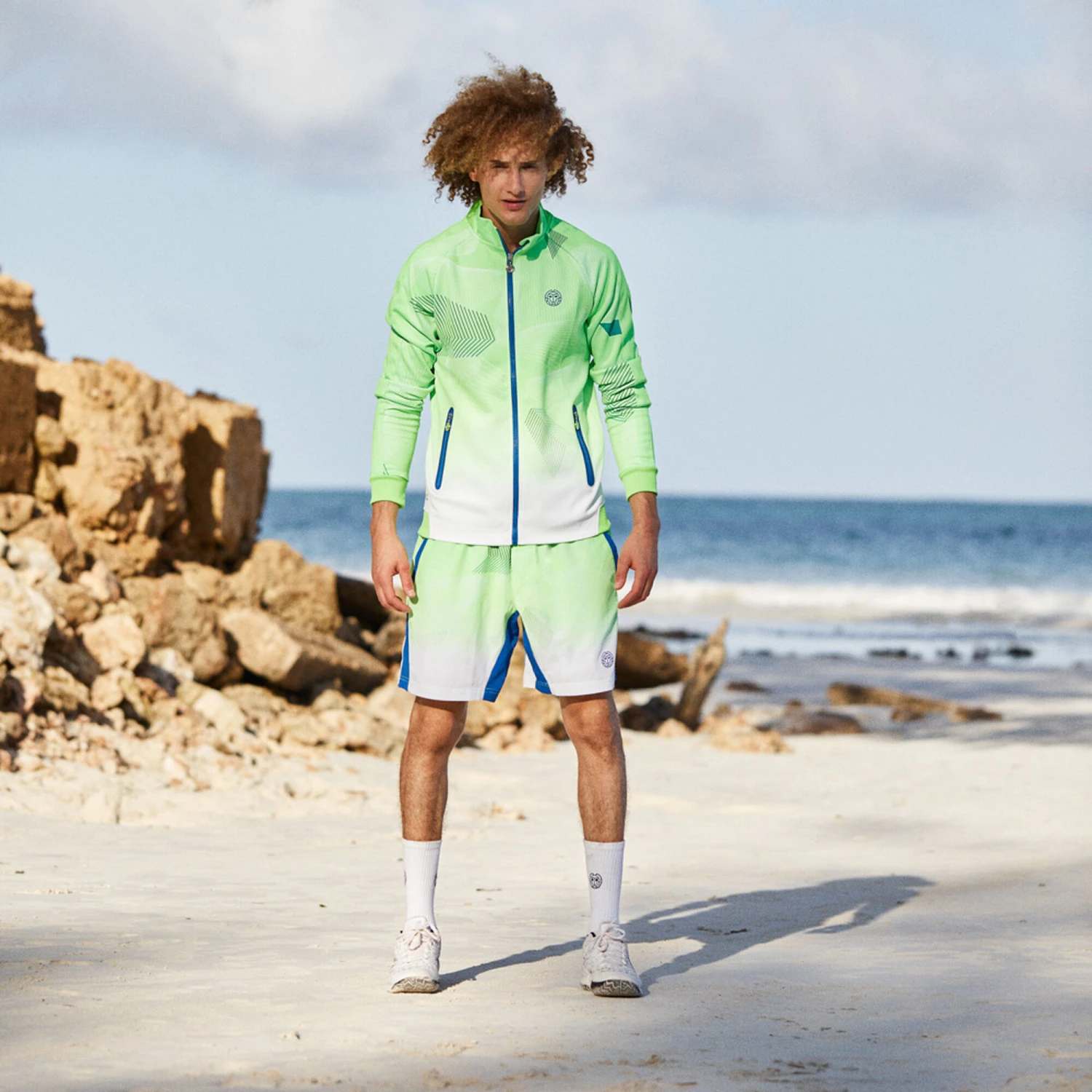 BIDI BADU Aton Tech Training Jacket Men - Neon Green, White 12 BIDI BADU Aton Tech Training Jacket Men - Neon Green, White - Image 10