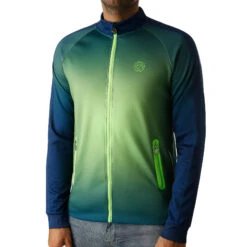 BIDI BADU Aton Tech Training Jacket Men - Dark Blue, Neon Green