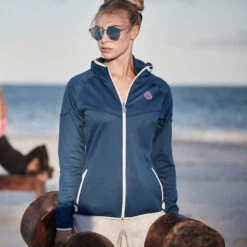 BIDI BADU Inga Tech Training Jacket Women - Dark Blue, White -Bidi Badu 00686000 65