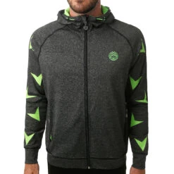 BIDI BADU Konata Lifestyle Training Jacket Men - Dark Grey, Neon Green