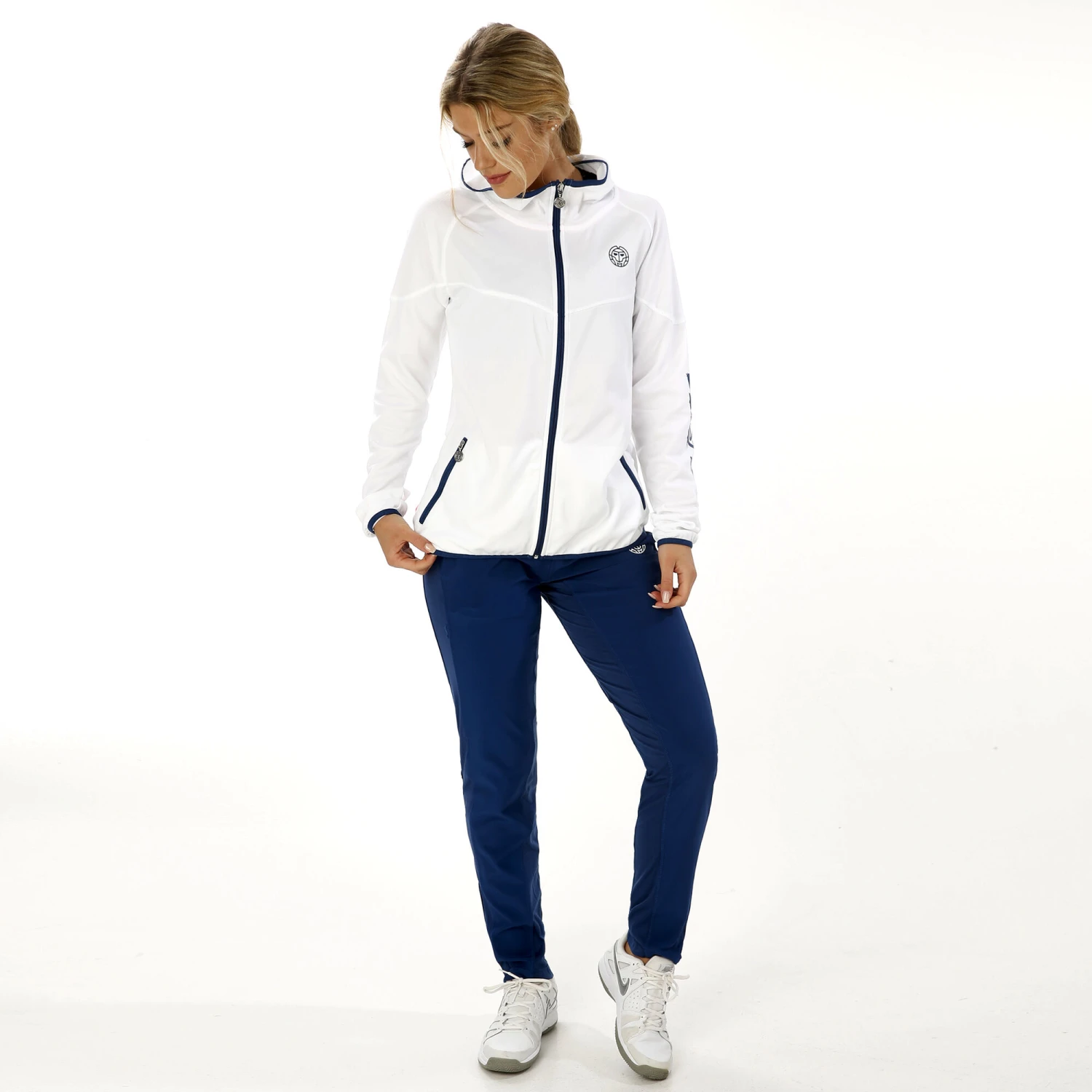 BIDI BADU Inga Tech Training Jacket Women - White, Dark Blue 5 BIDI BADU Inga Tech Training Jacket Women - White, Dark Blue - Image 3