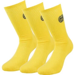 BIDI BADU Matayo Crew Tech Sports Socks 3 Pack Men - Yellow, Black