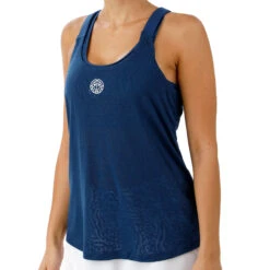 BIDI BADU Maila Bournout Tech Tank Top Women - Dark Blue, White