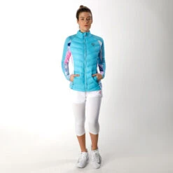 BIDI BADU Dania Tech Down Training Jacket Women - Turquoise, White -Bidi Badu 01092000 10