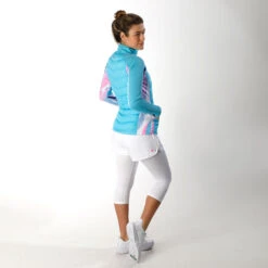 BIDI BADU Dania Tech Down Training Jacket Women - Turquoise, White -Bidi Badu 01092000 12