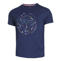 BIDI BADU Mao Lifestyle T-Shirt Men - Dark Blue, Multicoloured