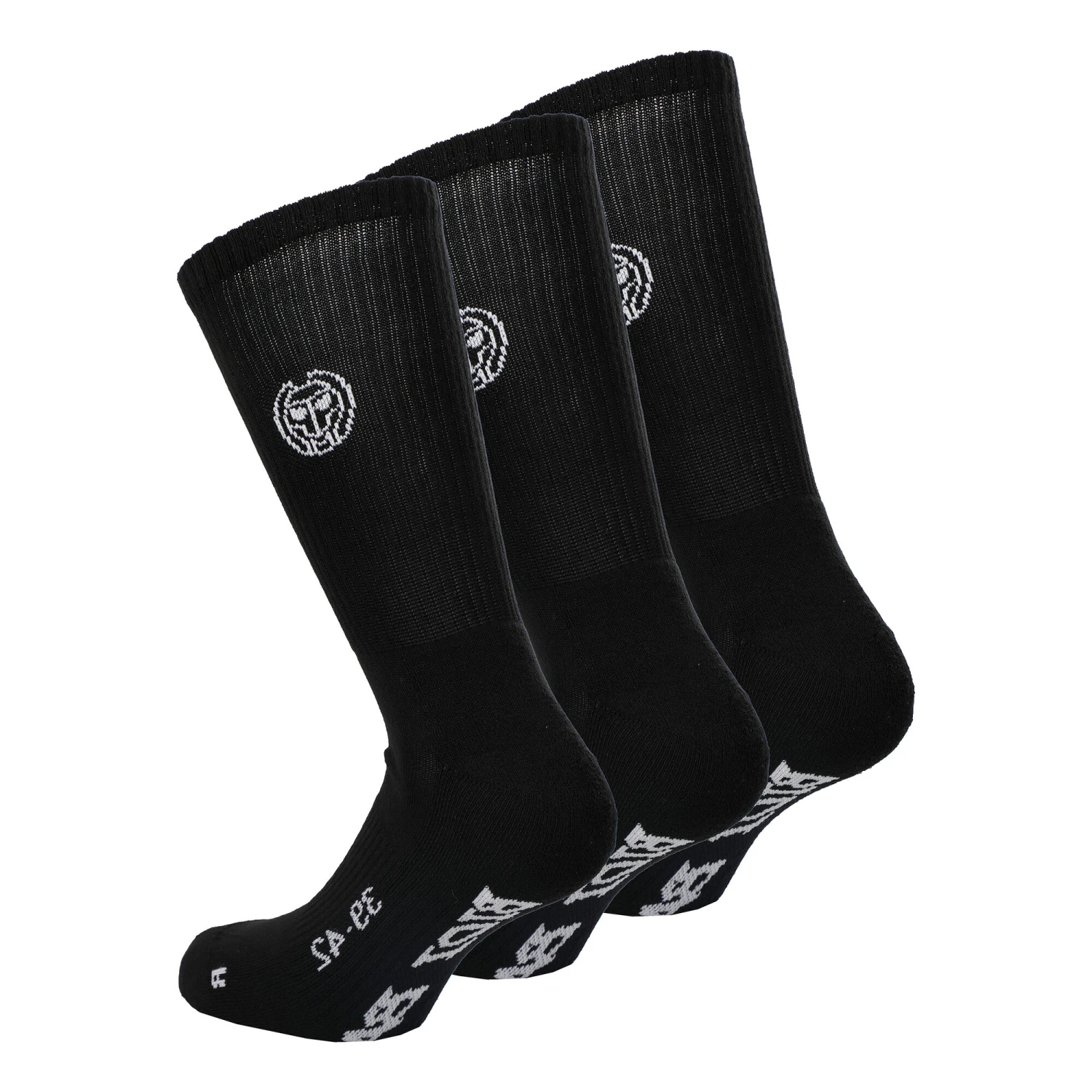 BIDI BADU Don Carlito Crew Move Tennis Socks 3 Pack - Black, White 4 BIDI BADU Don Carlito Crew Move Tennis Socks 3 Pack - Black, White - Image 2