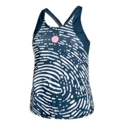 BIDI BADU Fingerprint Tank Top Women - Dark Blue, White