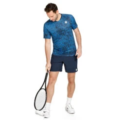 BIDI BADU Fingerprint Rounf Neck T-Shirt Men - Dark Blue, White -Bidi Badu 01901000 0 3