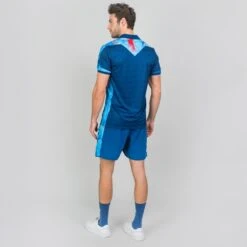Bidi Badu Tano Tech Polo (Men's) - Dark Blue/Aqua -Bidi Badu TanoTechPolo 4
